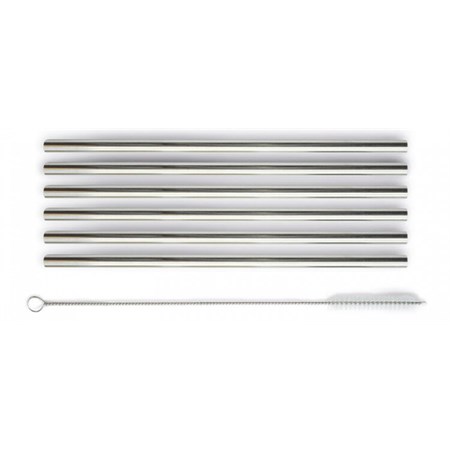 Set 6 Cannucce Riutilizzabili Acciaio Inox da mm 8 in Tavola