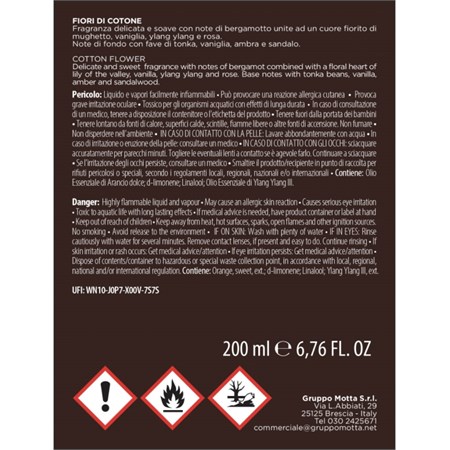 Art Diffuser Oro Rosa Bianca 200 Ml Fiori Di Cotone in Casa