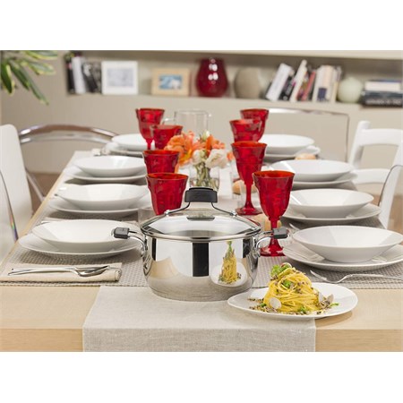 Casseruola Bassa Tempra Con Coperchio Cm 26 in Cucina