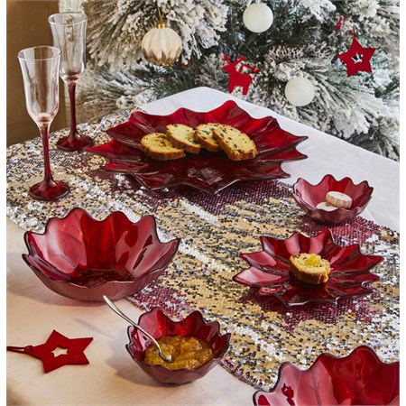 Runner Paillettes Argento Cm 40 x 140 in Tavola