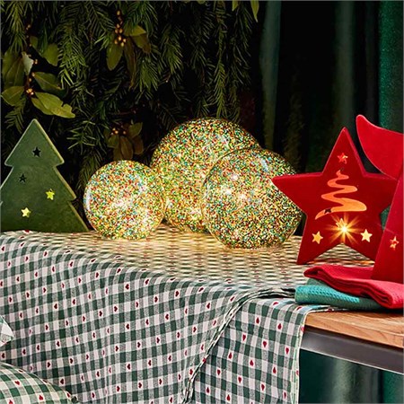 Palla Led Cm 15 Verde Multicolor in Casa