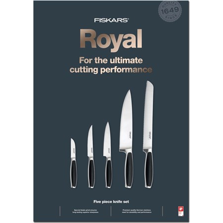 Set 5 Coltelli Acciaio Inox Manico Nero in Cucina