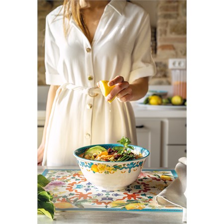 Insalatiera Flower E Lemon Cm 22 in Tavola