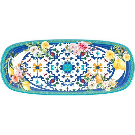 Vassoio Rettangolare Piccolo Flower E Lemon in Tavola