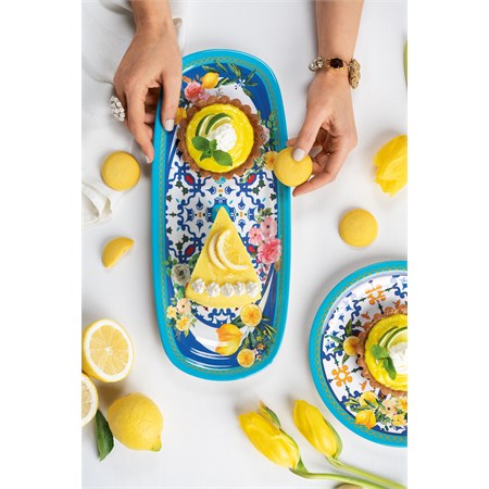Vassoio Rettangolare Piccolo Flower E Lemon in Tavola