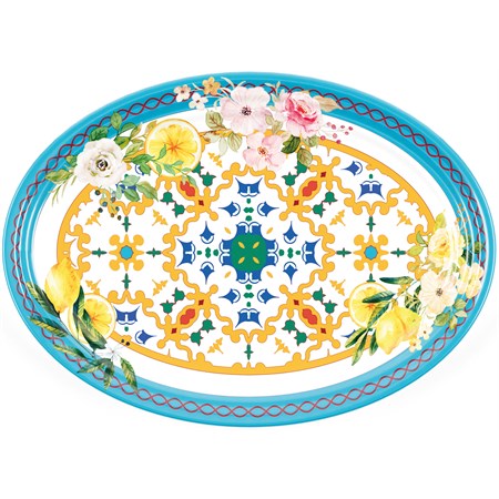 Vassoio Ovale Piccolo Flower E Lemon in Tavola