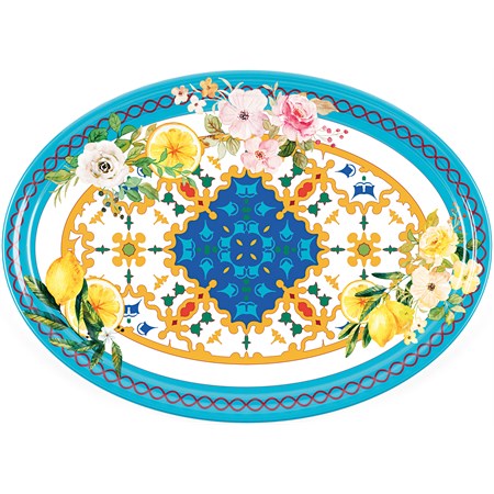 Vassoio Ovale Grande Flower E Lemon in Tavola