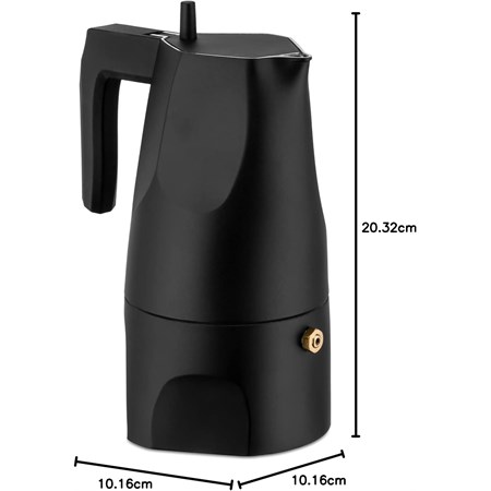 Caffettiera Espresso Ossidiana 3 Tazze Nero in Cucina