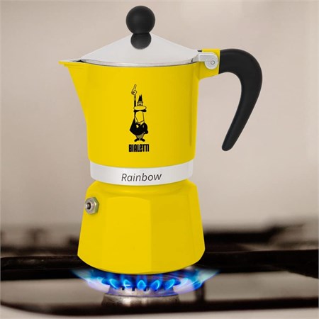 Caffettiera Rainbow Gialla 1 tazza in Cucina