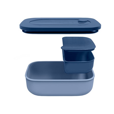 Lunch Box Rettangolare Con Contenitore Blu Zaffiro in Casa