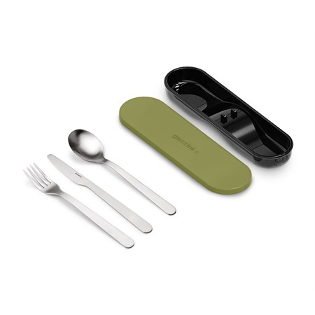 Posate Da Viaggio Con Custodia Verde Avocado in Casa
