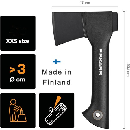 Ascia Fiskars XXS 23 cm con Coltello Fiskars in Omaggio in Casa