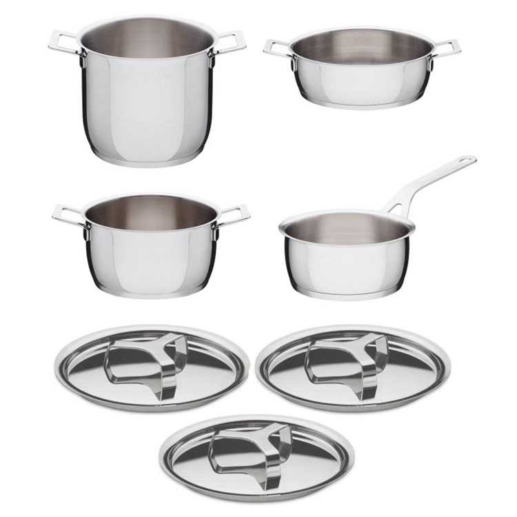 Batteria Potsepans Set 7 Pezzi Acciaio Lucido