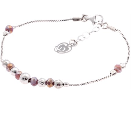 bracciale bimba in argento 925 perline rosso indiano