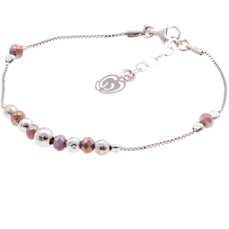 Bracciale Bimba in Argento 925 Perline Rosso Indiano