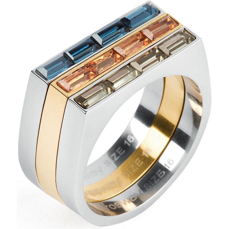 Tris di Anelli Philosophy Azzurro Ambra e Grigio