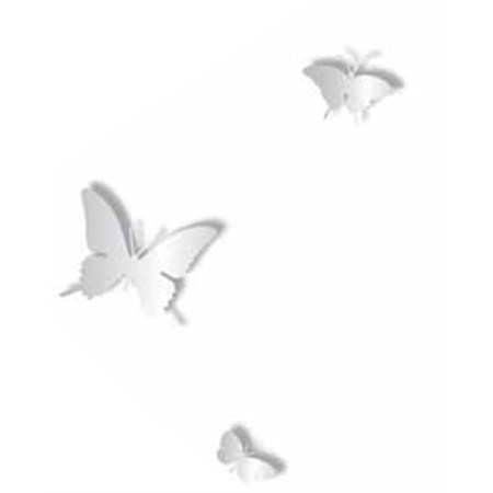 kit 3 farfalle butterfly acciaio lucido diamantini e domeniconi