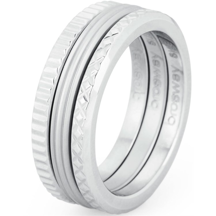 Set 3 Anelli Uomo Wrench Rombo