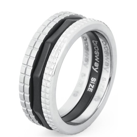 set 3 anelli uomo wrench sfaccettato