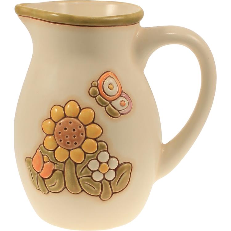 Thun Caraffa Elegance – 1,1 L, In Porcellana, Ø 10,5 Cm, H 14,5 Cm, Adatta A Microonde E Lavastoviglie, Toni Crema E Pastello