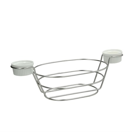 tognana cestello in acciaio 18 10 con 2 coppette fish e chi misura 23 x 15 cm