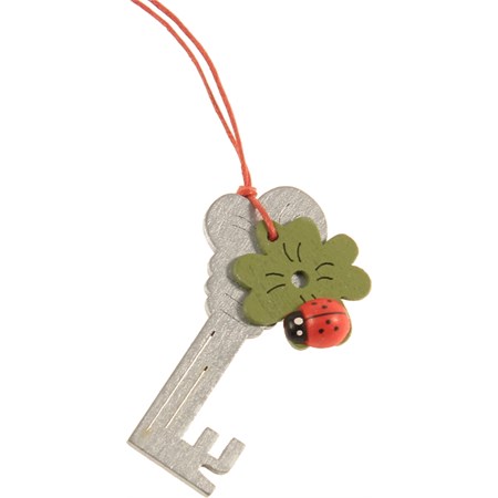 chiudipacco chiave con quadrifoglio decorazione