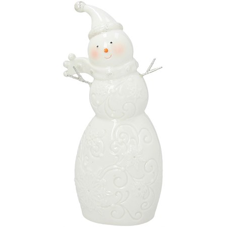 pupazzo di neve bianco con led
