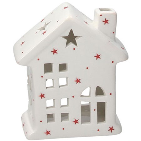 casetta bianca porta tea light