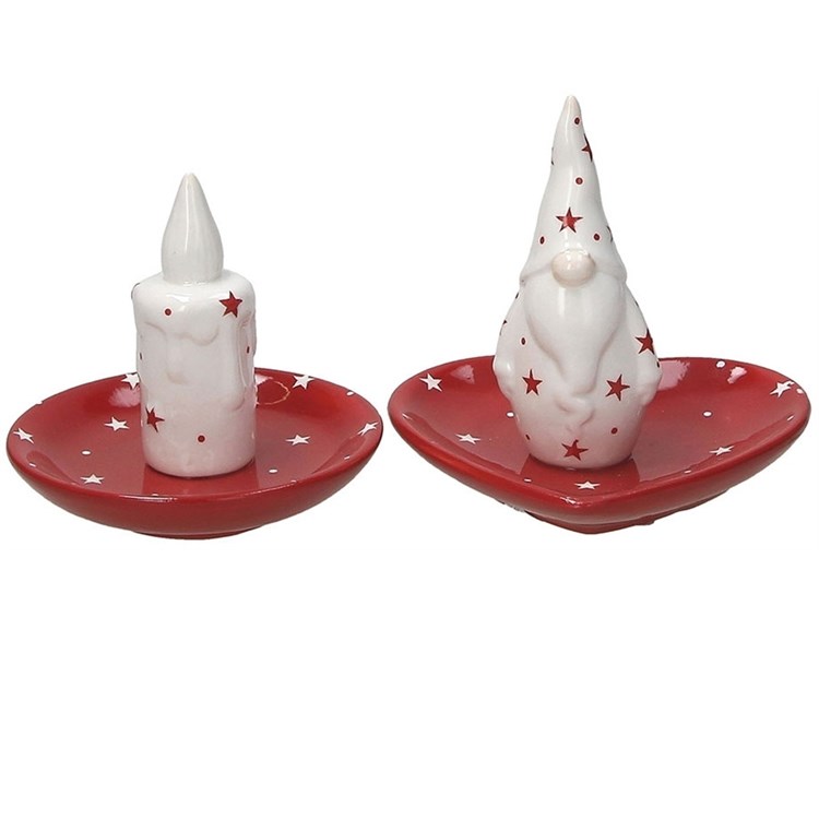 Set 2 Segnaposto Babbo Natale e Candela