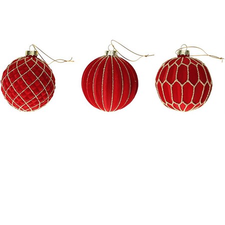 set 3 palline velvet cm 8