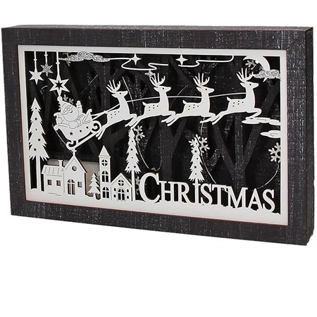 quadretto babbo natale led