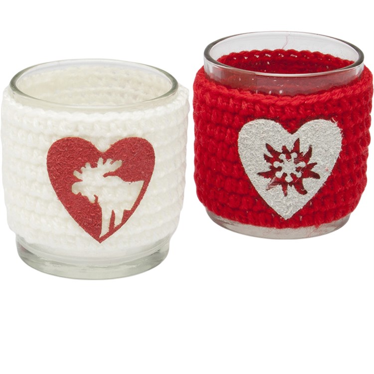 Set 2 Porta Tea-Light Cuore