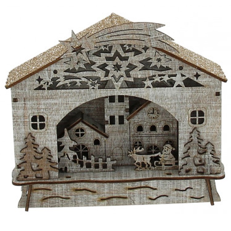 Paesaggio Natalizio In Legno