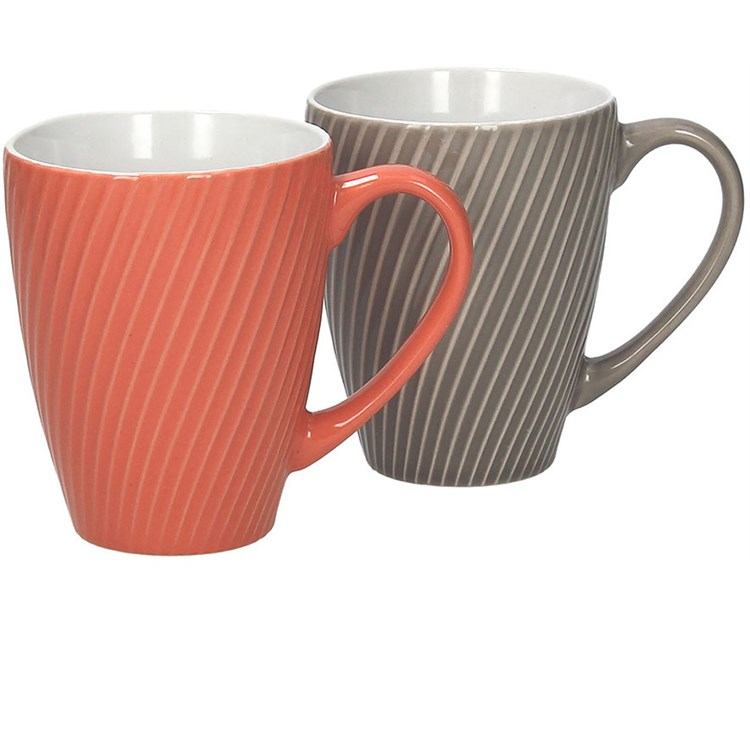 Set 2 Mug Twist Grigio e Rosa Antico