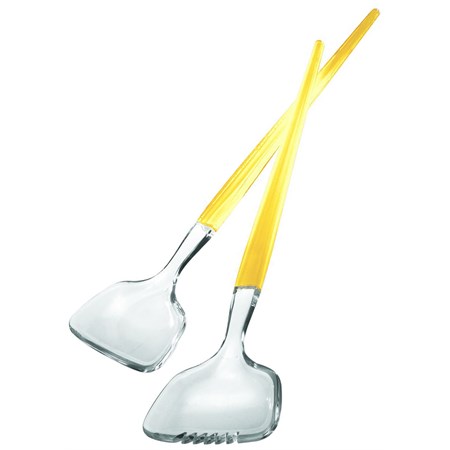 coppia posate insalata giallo ambra guzzini