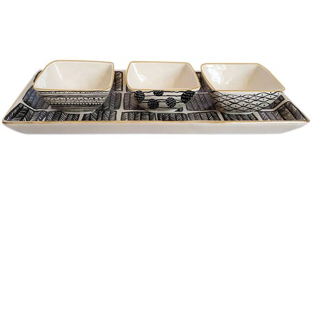 antipastiera con 3 coppette etnochic