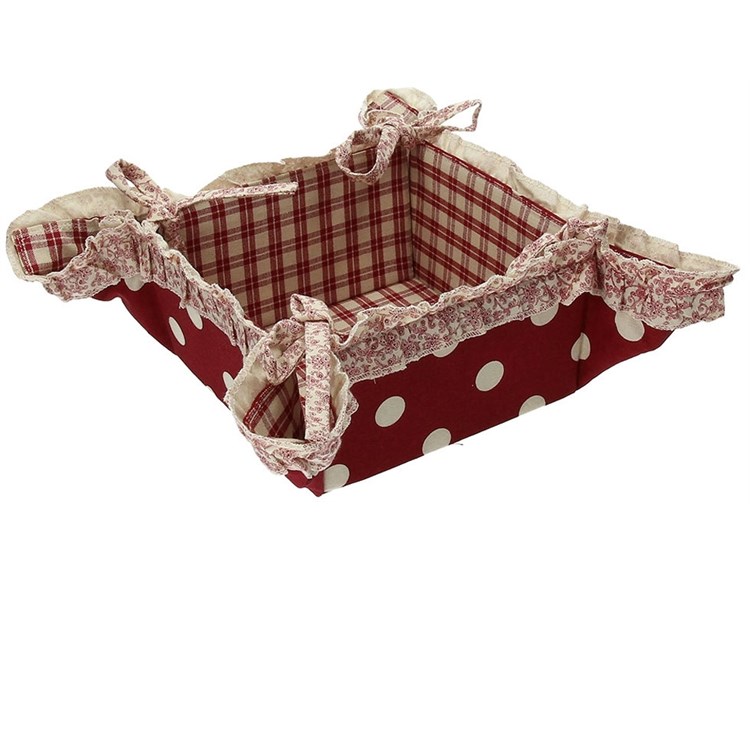 Cestino Porta Pane Pois Rosso