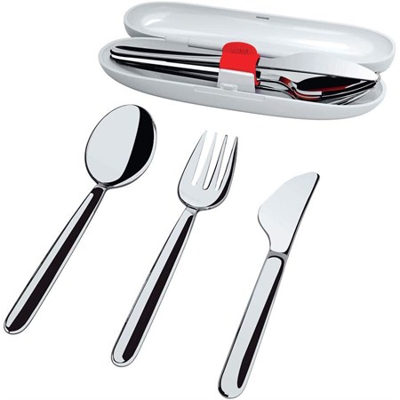 set posate da viaggio in acciaio 18 10 alessi food a porter