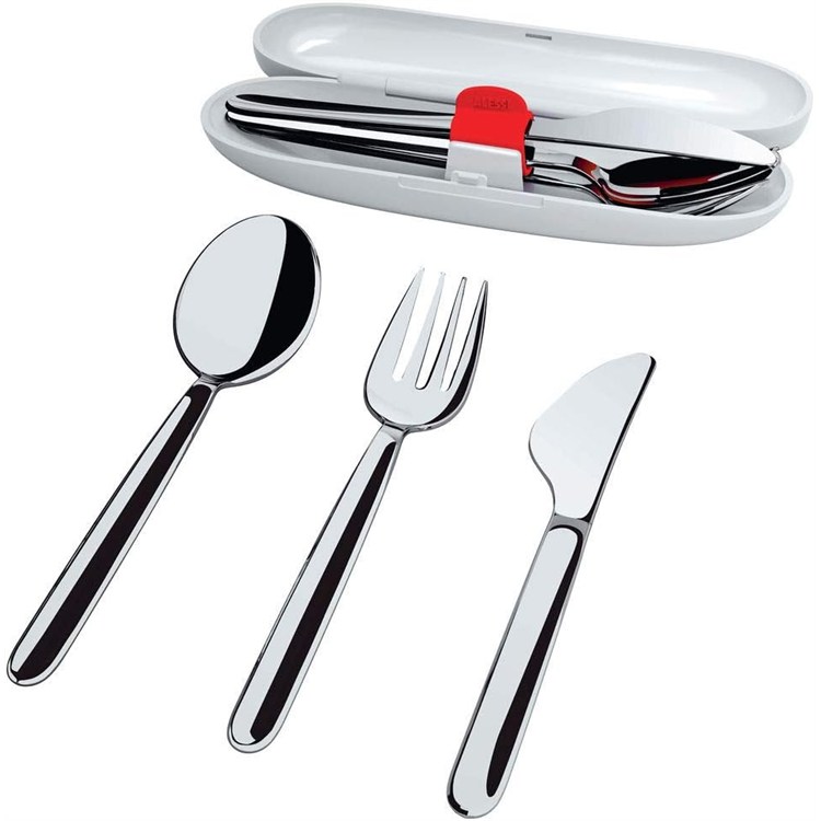 Set Posate da Viaggio in Acciaio 18/10 Alessi “Food à Porter”
