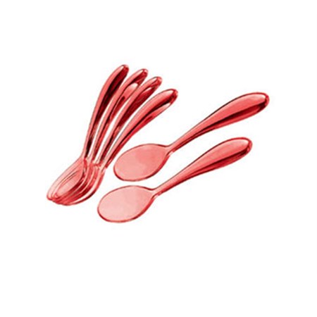 set 6 cucchiaini 12 cm rosso