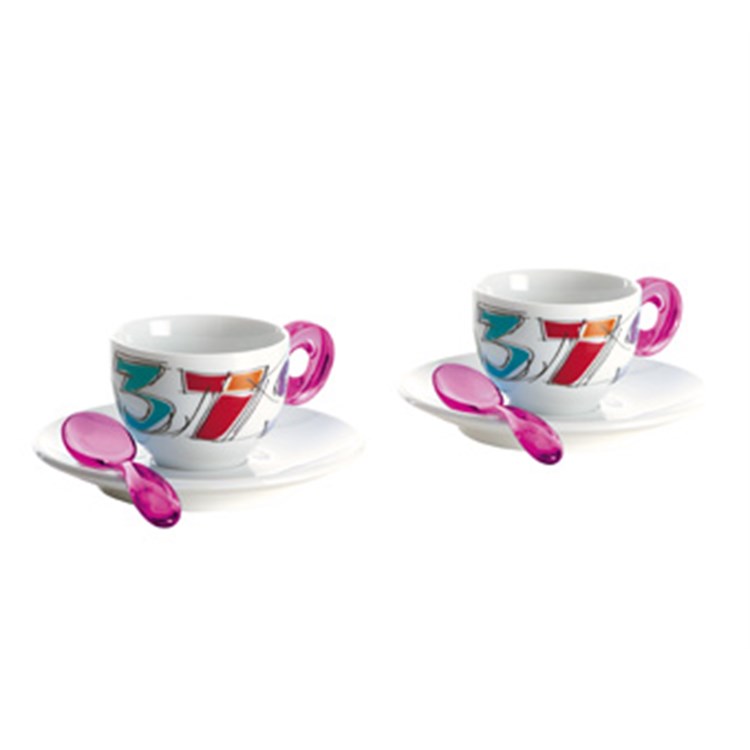 Set 2 Tazzine Caffe Number Fucsia