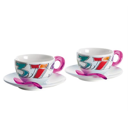 set cappuccino number fucsia guzzini