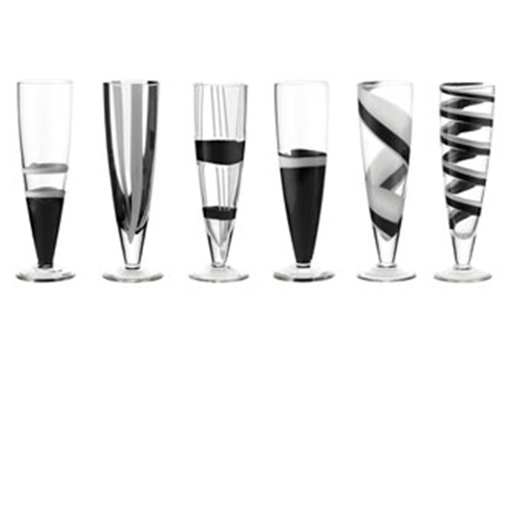 Set 6 Flute Table Art Nero Dec.1