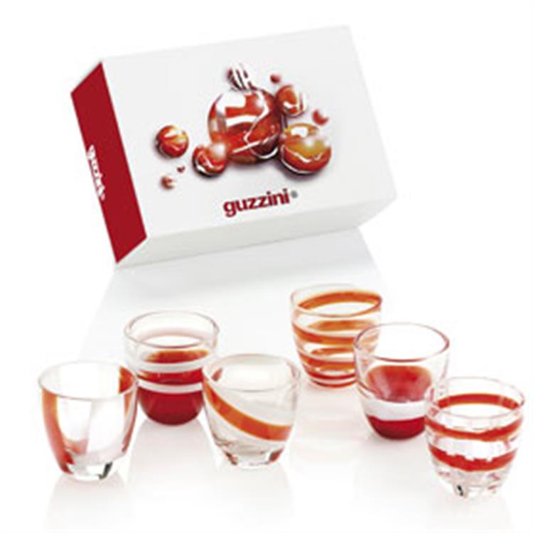 Set 6 Bicchierini Table Art Rosso