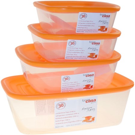 set contenitori ermetici arancio forme casa guzzini