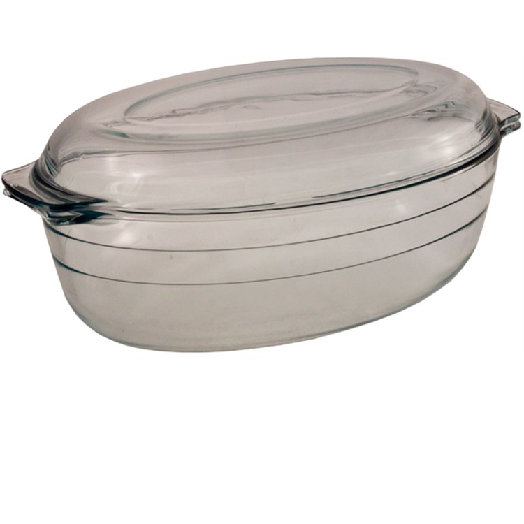 Casseruola Ovale Con Coperchio in Vetro