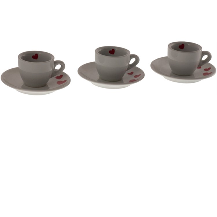 Set 6 Tazzine Caffe I Cuori