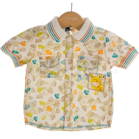 camicia maniche corte sorrisi lui 100 per cento cotone