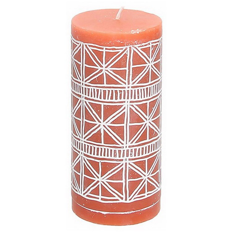 Candela Arancio Cilindrica Pilar