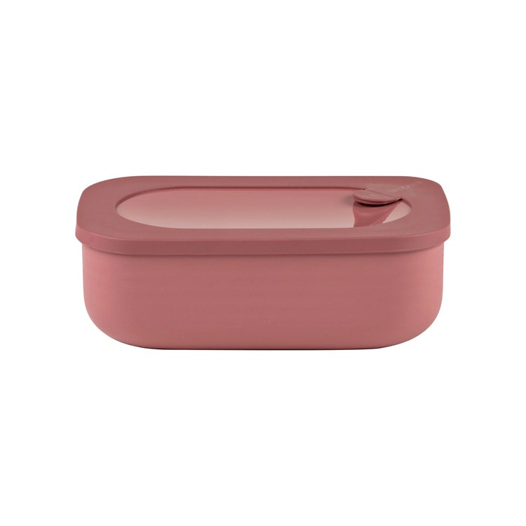 Lunch Box Rettangolare Con Contenitore Rosso Malva
